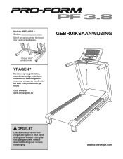 ProForm 3.8 Treadmill Dutch Manual