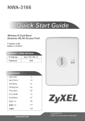 ZyXEL NWA-3166 Quick Start Guide