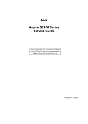 Acer Aspire G7700 Aspire G7700 Service Guide