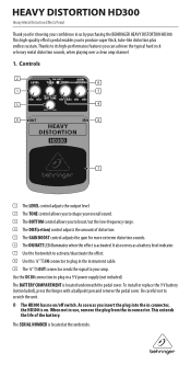 Behringer HD300 Manual