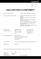 Garmin Zumo 450 Declaration of Conformity