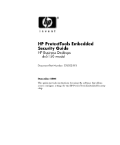 HP Dx5150 HP ProtectTools Embedded Security Guide