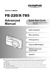 Olympus FE220 FE-220 Advanced Manual (English)
