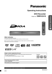 Panasonic DMR-EA18K Dvd Recorder - Multi Language