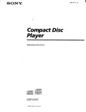 Sony CDP-CX57 Operating Instructions