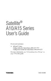 Toshiba Satellite A15-S158 Satellite A10/A15 Users Guide (PDF)