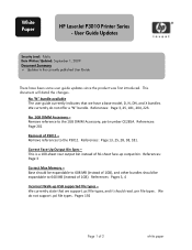 HP LaserJet Enterprise P3015 HP LaserJet P3010 Printer Series - User Guide updates