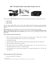 JVC GY-HD100U Instructions for editing HDV 24p using Adobe Premiere Pro 2.0.  Describes the complete workflow. (6 pages, PDF)