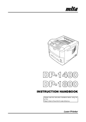 Kyocera DP-1400 DP-1400/1800 Instruction Handbook