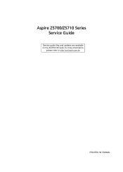 Acer Aspire Z5710 Service Guide