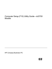 HP Dc5700 Computer Setup (F10) Utility Guide - dc5700 Models