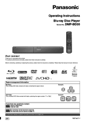 Panasonic DMP BD30 Blu-ray Disc Player - English/spanish