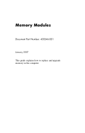 HP Nx6325 Memory Modules - Windows Vista