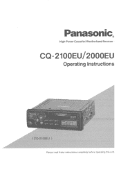 Panasonic CQ2100EU CQ2000EU User Guide