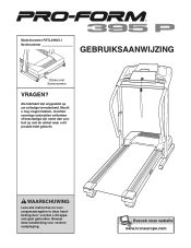 ProForm 395 P Treadmill Dutch Manual