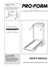 ProForm T35 Treadmill English Manual