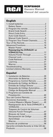 RCA RCRPS06GR Owner/User Manual Spanish