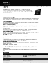 Sony HID-B70D Marketing Specifications (Orange model)