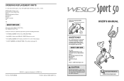 Weslo Sport 50 Instruction Manual