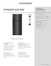 Frigidaire FFTR2021TS Product Specifications Sheet