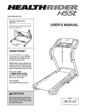 HealthRider H55t Treadmill English Manual