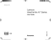 Lenovo IdeaCentre A700 Lenovo IdeaCentre A7 Series User Guide V1.0