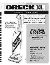 Oreck U4090H2 Owners Guide