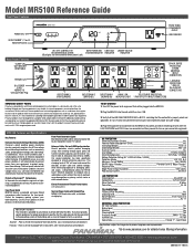 Panamax MR5100 Reference Guide