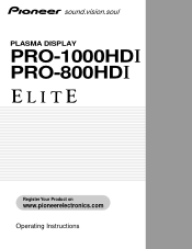 Pioneer PRO-800HDi Owner's Manual