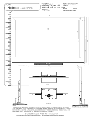 Sony KDL-46NX800 Dimensions Diagram