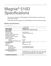 Toshiba Magnia M510D Detailed specs for Magnia M510D