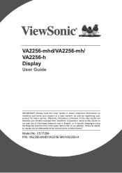 ViewSonic VA2256-mhd - 22 1080p IPS Monitor with FreeSync HDMI DisplayPort and VGA User Guide