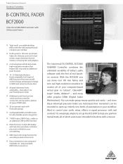 Behringer BCF2000 Product Information Document