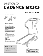 Weslo Cadence 800 Treadmill Uk Manual