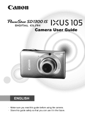 Canon 4214B001 PowerShot SD1300 IS / IXUS 105 Camera User Guide