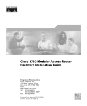 Cisco 1760V Hardware Installation Guide
