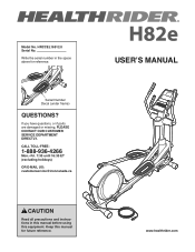 HealthRider H82e Elliptical Canadian English Manual