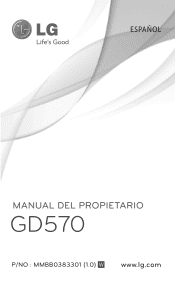 LG GD570 Blue Specifications - Spanish