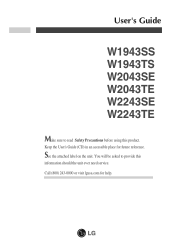 LG W2043TE-PF Owner's Manual