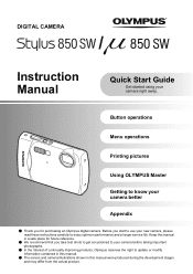Olympus 850 SW Stylus 850 SW Instruction Manual (English)
