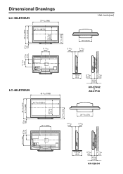 Sharp LC46LE700UN LC-40LE700UN | LC-46LE700UN Dimensional Drawing