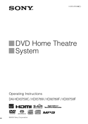Sony DAV HDX678WF Operating Instructions