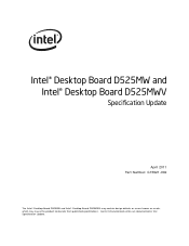 Intel D525MW Intel Desktop Board D525MW Specification Update