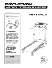 ProForm 410 Trainer Treadmill English Manual