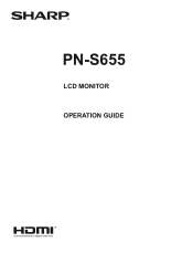Sharp PN-S655P Operation Manual