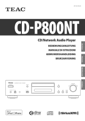 TEAC CD-P800NT Owner's Manual (Deutsch,Italiano,Nederlands,Svenska)