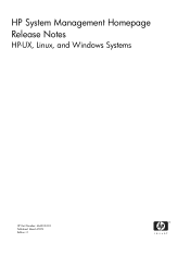 HP Integrity rx1620 System Management Homepage Release Notes
