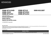 Kenwood KMR-M325BT Instruction Manual