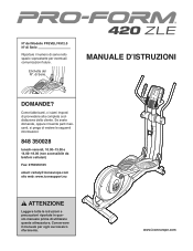 ProForm 420 Zle Elliptical Italian Manual