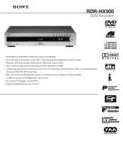 Sony RDR-HX900 Marketing Specifications